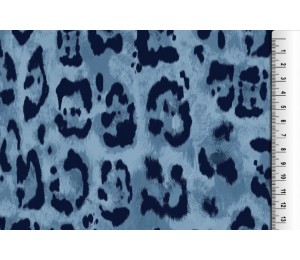 Jersey - Animalprint blau